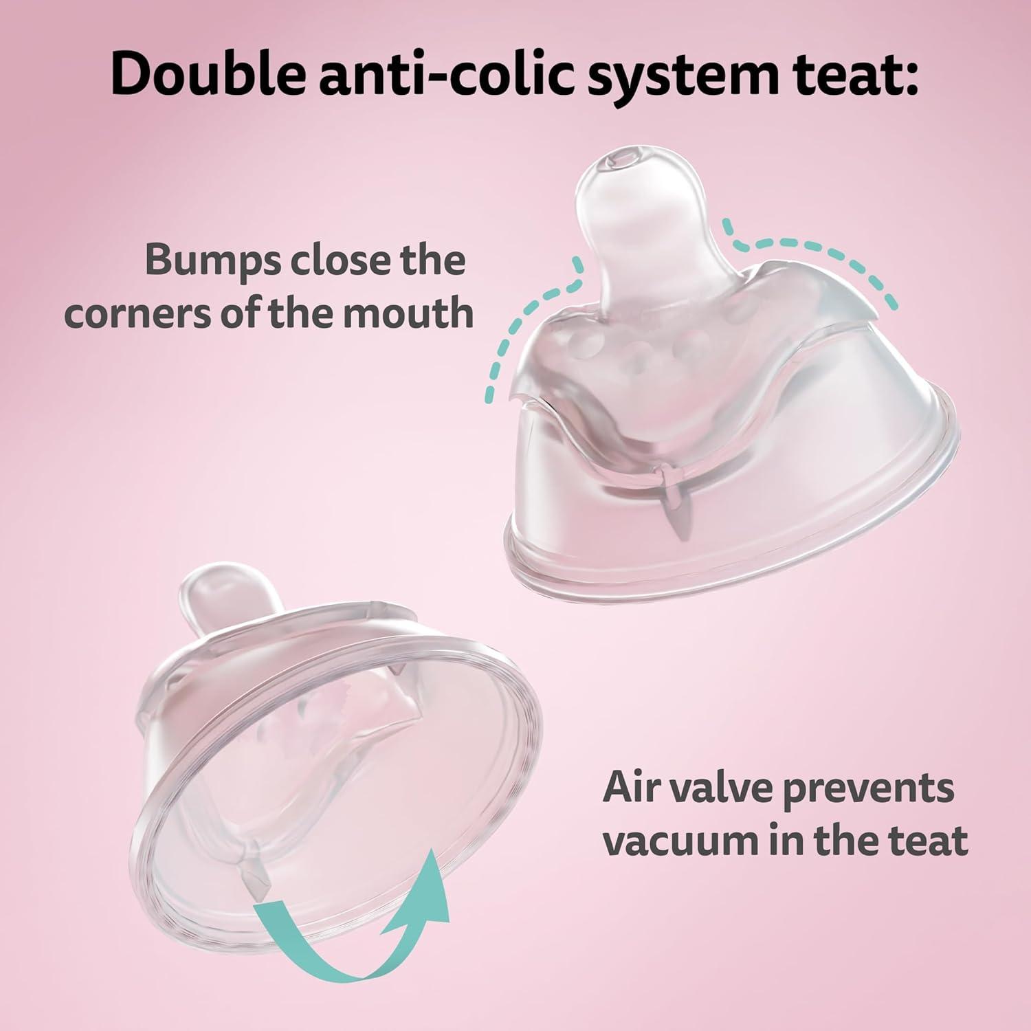 image:imageHerobility AntiColic Baby Bottles 5 fl oz 140 ml Pack of 3 Newborn Baby Bottles Slow Flow Plastic Bottles BreastShaped Teat for Breastfed Babies Small Baby Bottles Swedish Design PurpleA2 White Gray Iron Blue Blue
