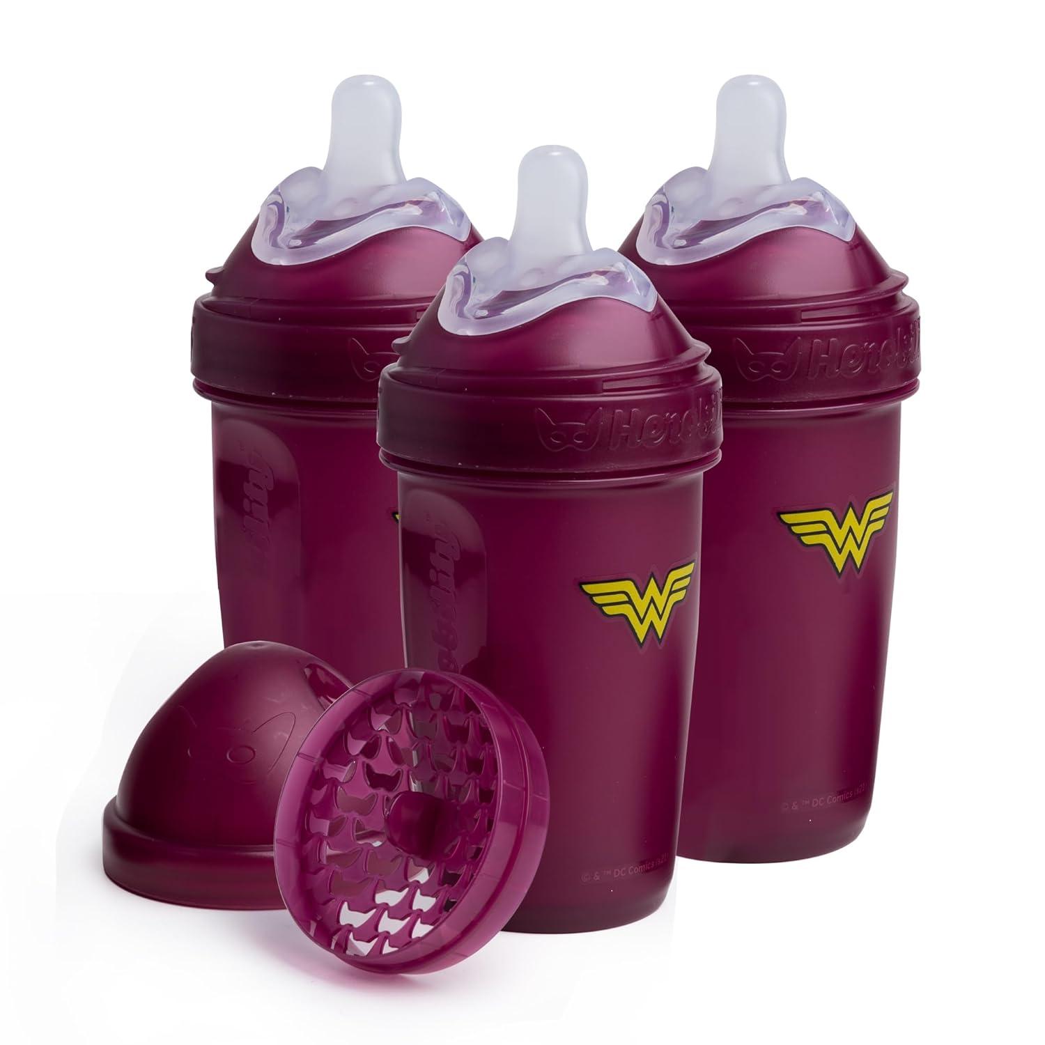 image:imageHerobility AntiColic Baby Bottles 85 fl oz240ml Pack of 3 Plastic Baby Bottles Medium Flow Plastic Bottles BreastShaped Teat for Breastfed Babies Small Baby Bottles Swedish Design SupermanWonder Woman