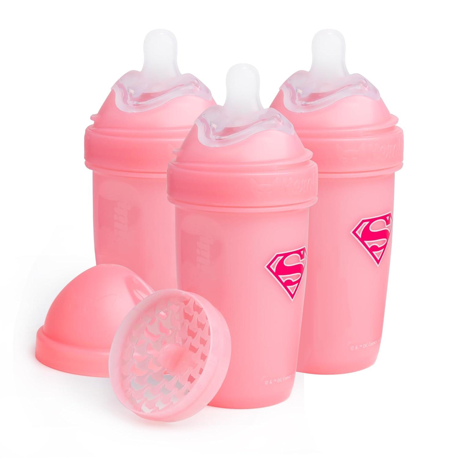 image:imageHerobility AntiColic Baby Bottles 85 fl oz240ml Pack of 3 Plastic Baby Bottles Medium Flow Plastic Bottles BreastShaped Teat for Breastfed Babies Small Baby Bottles Swedish Design SupermanSupergirl