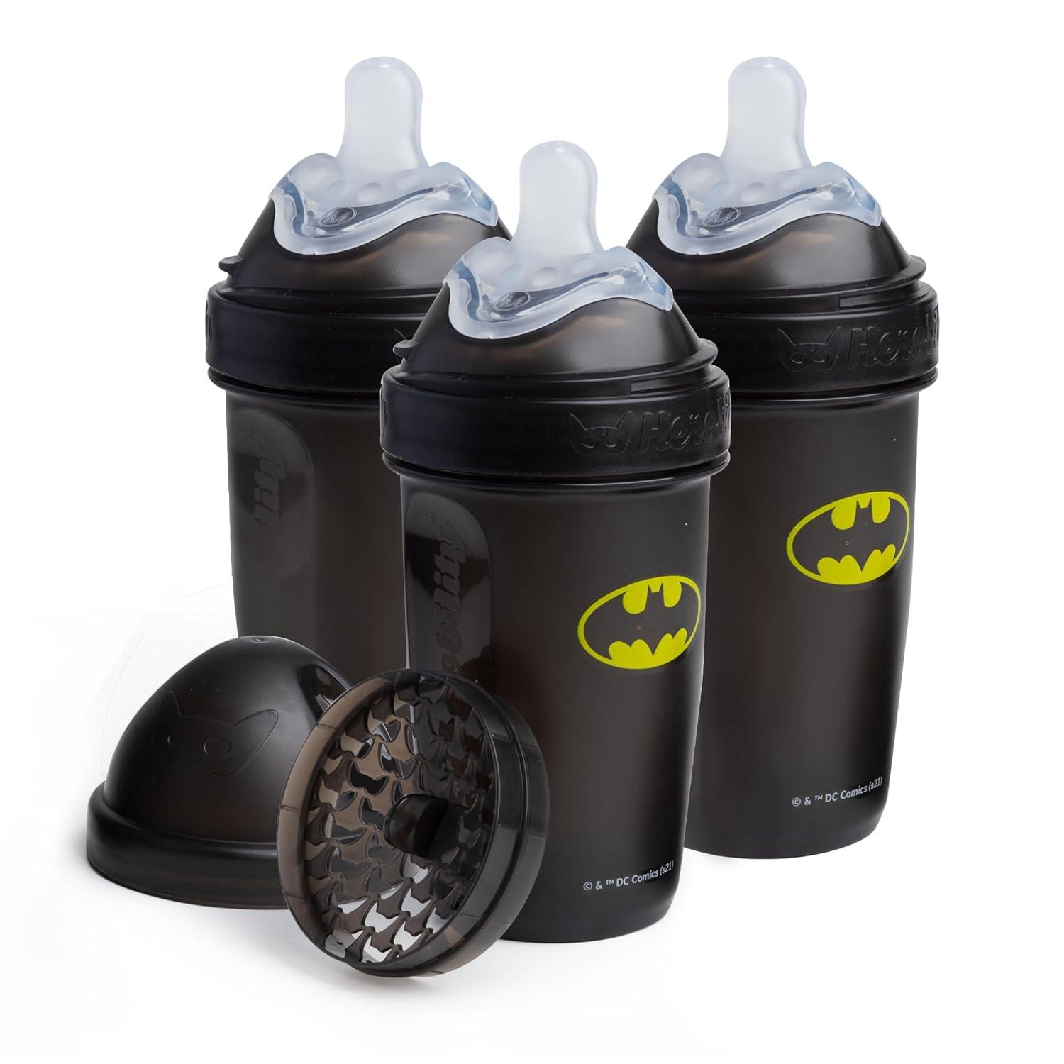 image:imageHerobility AntiColic Baby Bottles 85 fl oz240ml Pack of 3 Plastic Baby Bottles Medium Flow Plastic Bottles BreastShaped Teat for Breastfed Babies Small Baby Bottles Swedish Design SupermanBatman