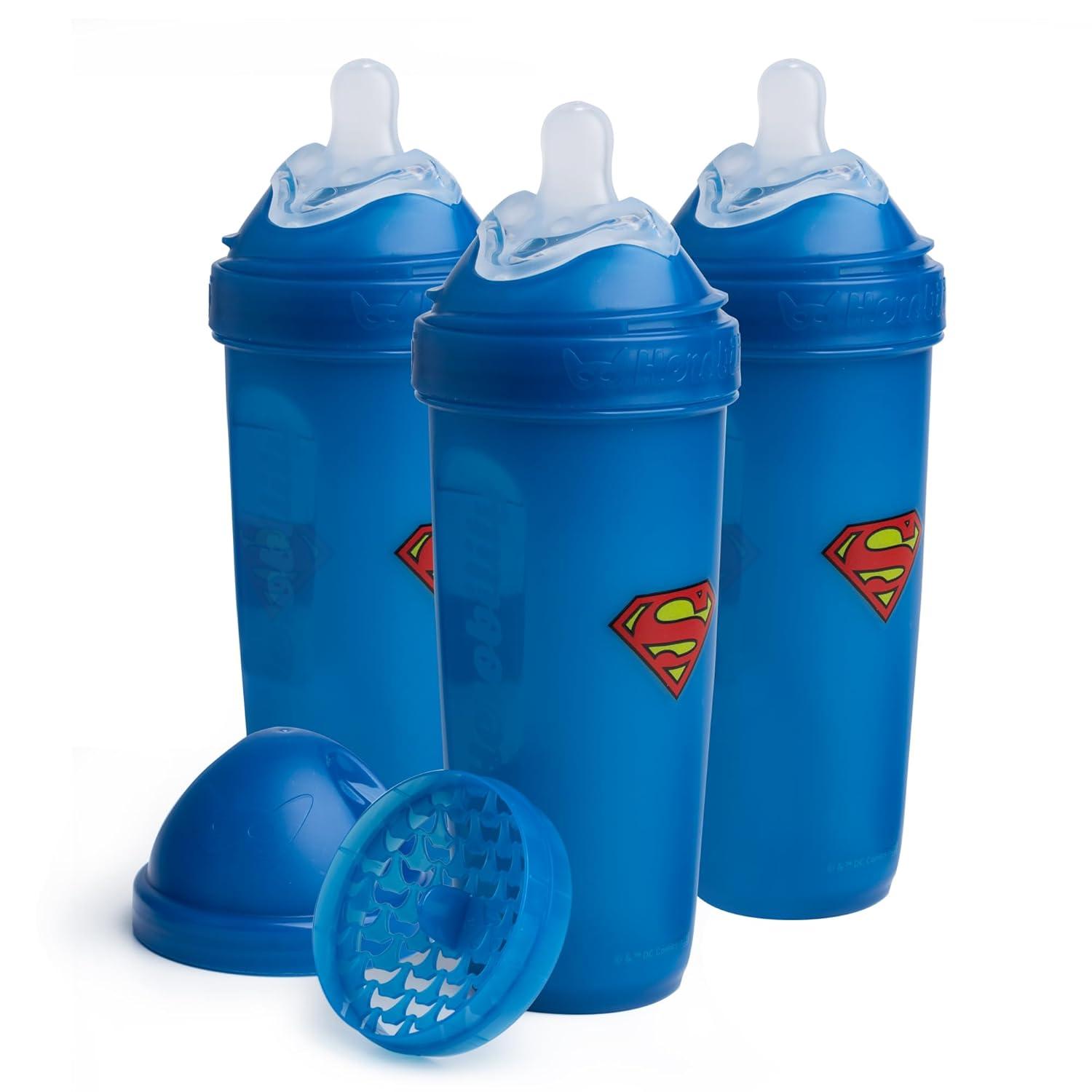 image:imageHerobility AntiColic Baby Bottles 85 fl oz240ml Pack of 3 Plastic Baby Bottles Medium Flow Plastic Bottles BreastShaped Teat for Breastfed Babies Small Baby Bottles Swedish Design SupermanSuperman