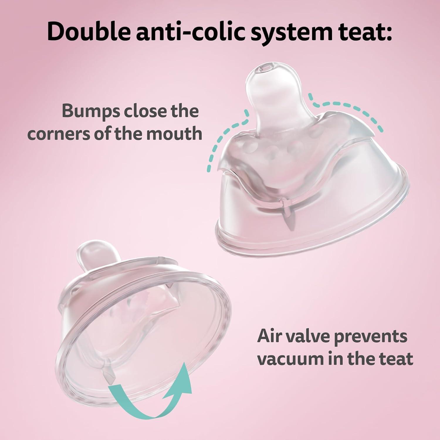 image:imageHerobility AntiColic Baby Bottles 85 fl oz240ml Pack of 3 Plastic Baby Bottles Medium Flow Plastic Bottles BreastShaped Teat for Breastfed Babies Small Baby Bottles Swedish Design SupermanBatman