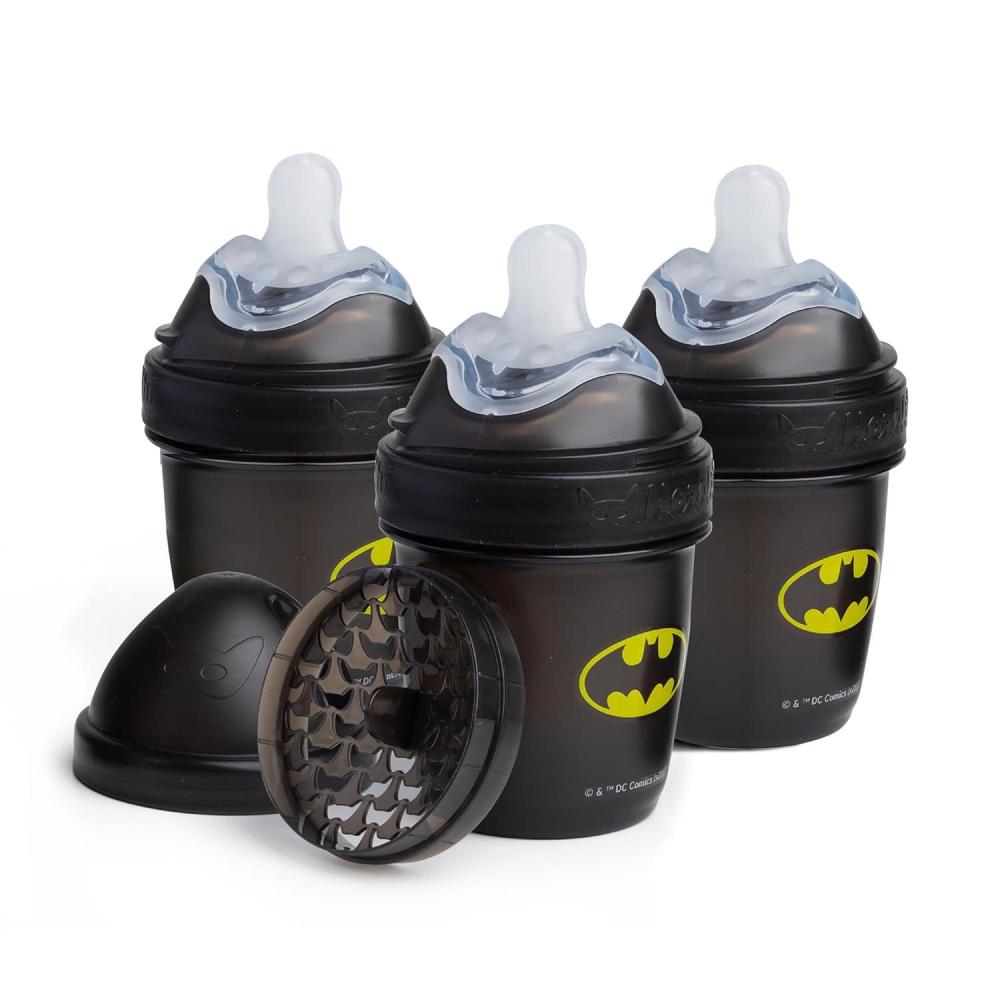 image:imageHerobility AntiColic Baby Bottles 85 fl oz240ml Pack of 3 Plastic Baby Bottles Medium Flow Plastic Bottles BreastShaped Teat for Breastfed Babies Small Baby Bottles Swedish Design SupermanBatman