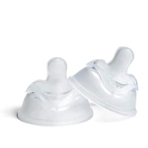 image:imageHerobility Double AntiColic Silicone Nipples Baby Bottle Teats Breast Like Shaped Nipples  Fits Herobilitys amp Eco Baby Bottles  Pack of 2 Small SizeLarge